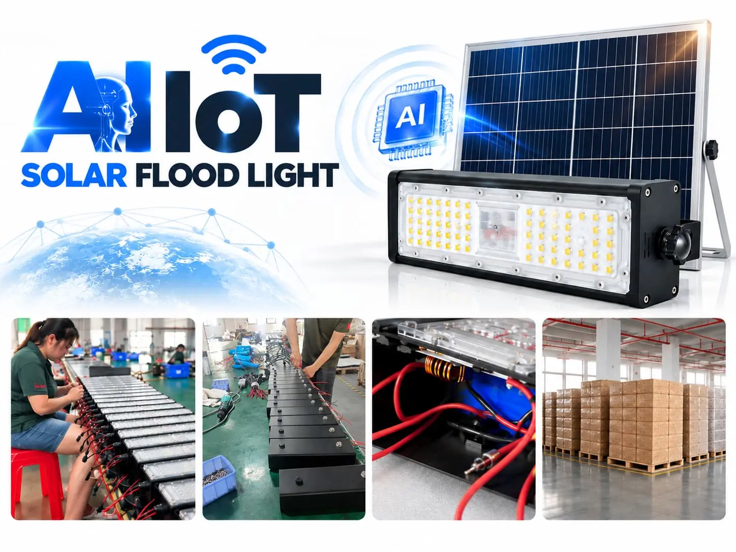 AI smart solar flood light supplier