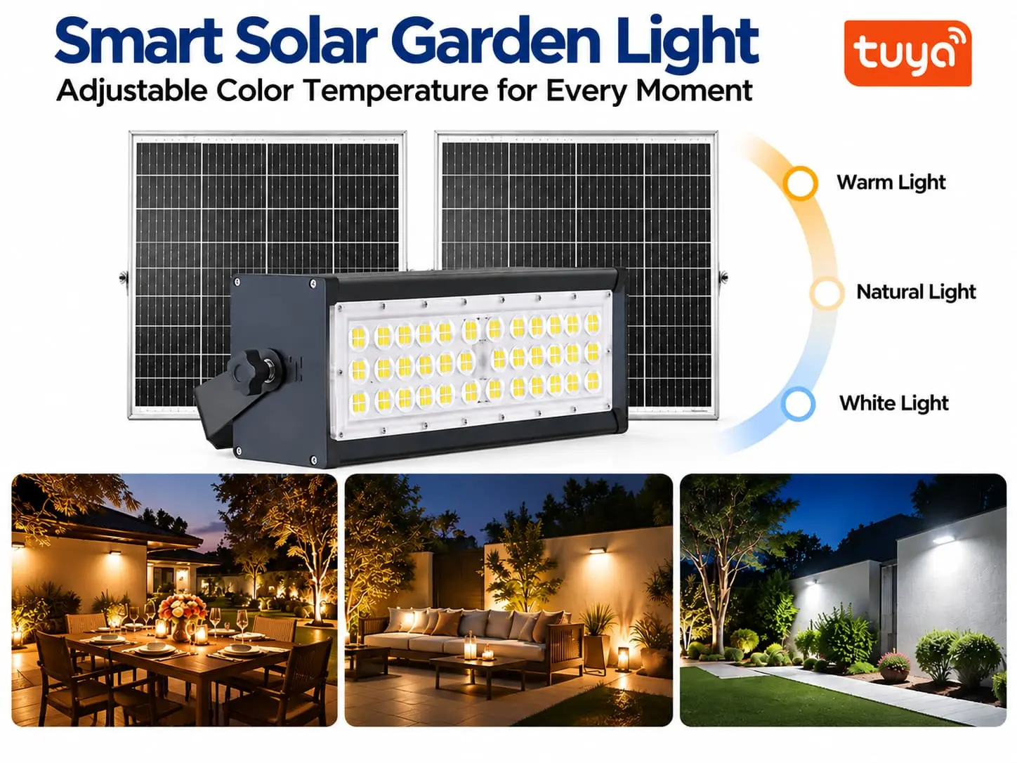 Tuya Smart Solar Garden Light features adjustable color temperature