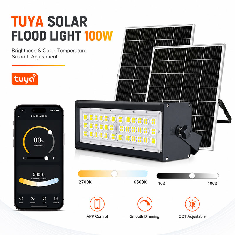 Tuya solar  flood Light HC-WT3-A100W