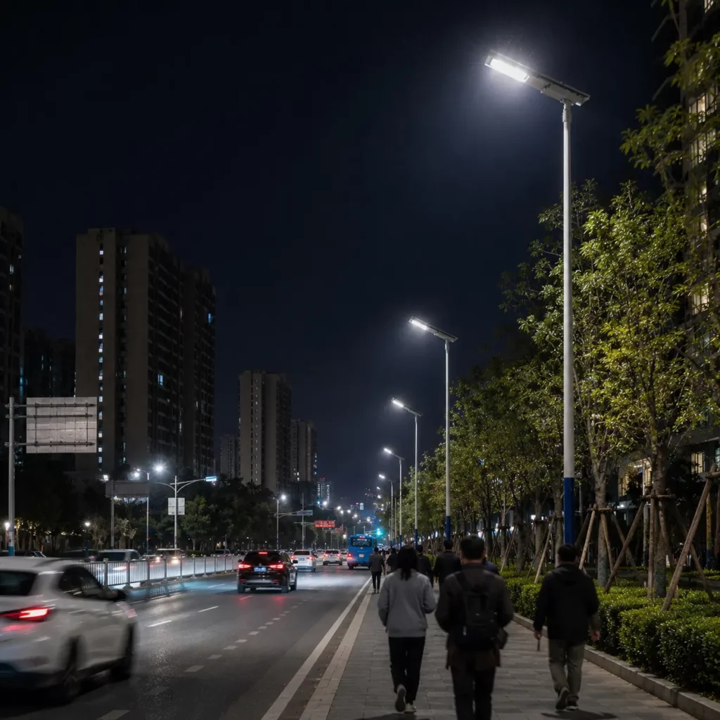 AI-powered adaptive lighting (auto-adjusts brightness & color temperature by traffic & weather