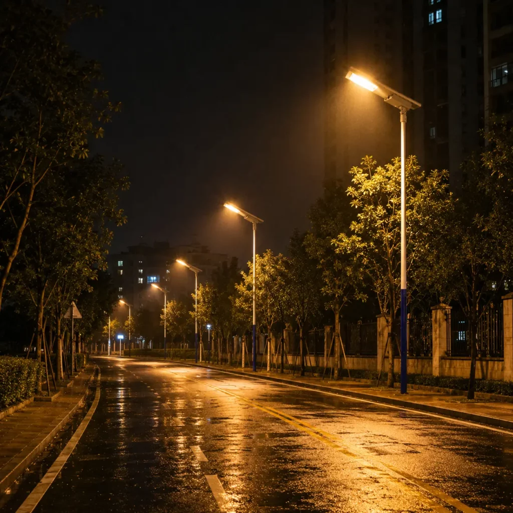 AI-powered adaptive lighting (auto-adjusts brightness & color temperature by traffic & weather