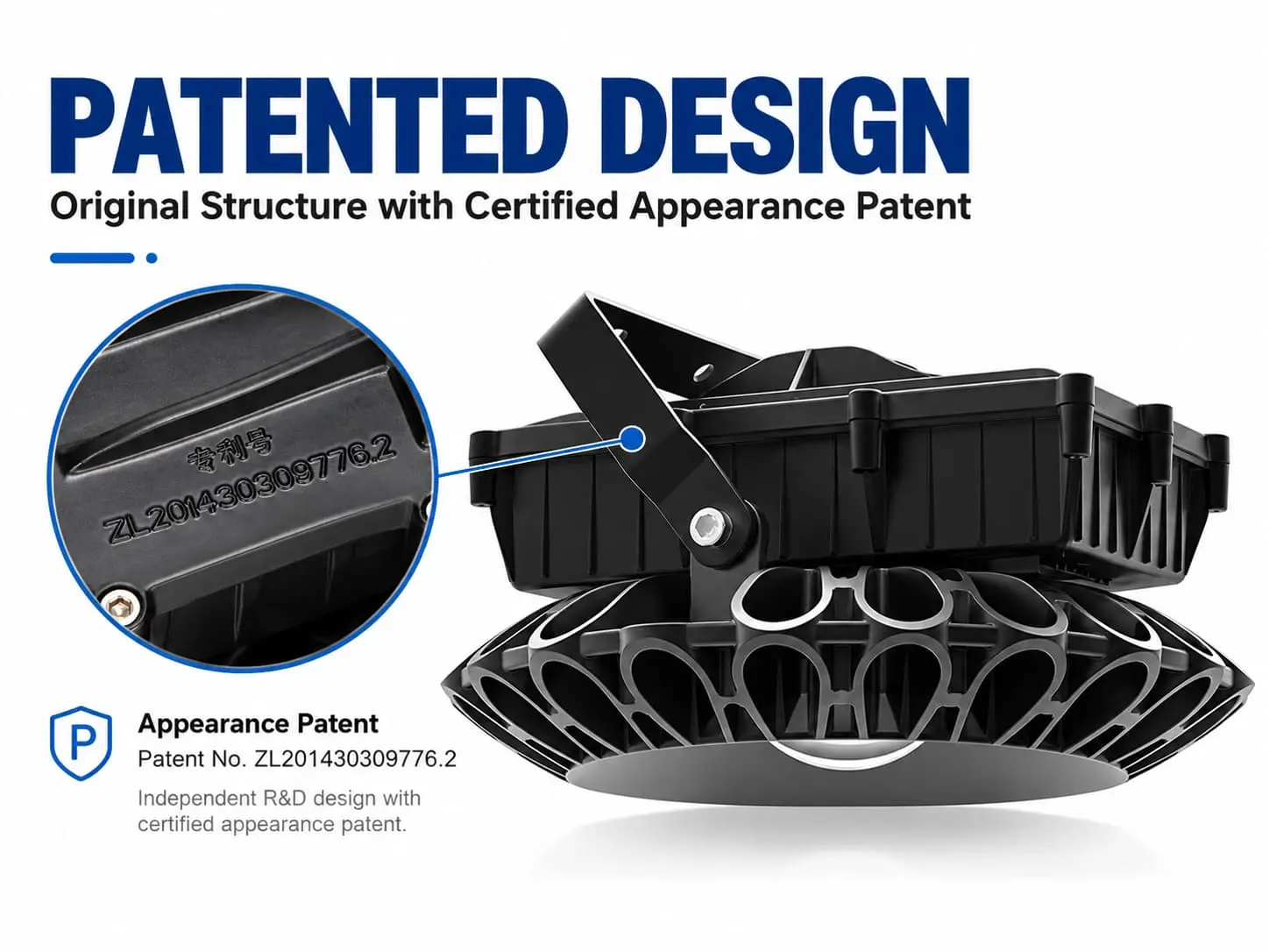 Built with an independently developed housing and a certified appearance patent, this LED explosion-proof light combines distinctive industrial design with a durable structure
